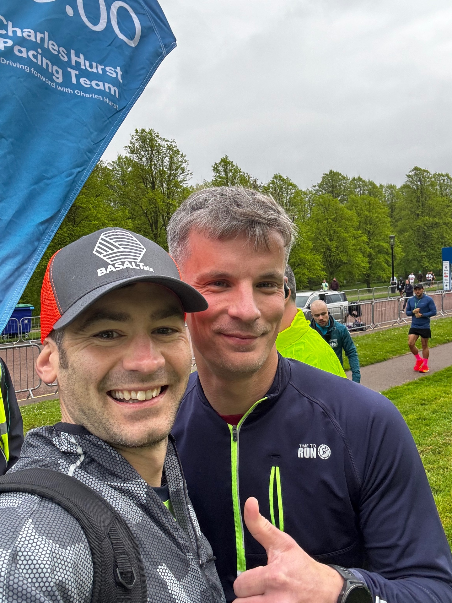 Nick with a runner under the 3:00 pacing flag at Stormont