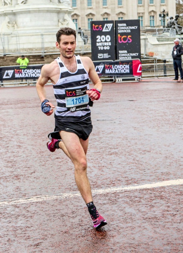 Nick Weston racing the London Marathon at Buckingham Palace