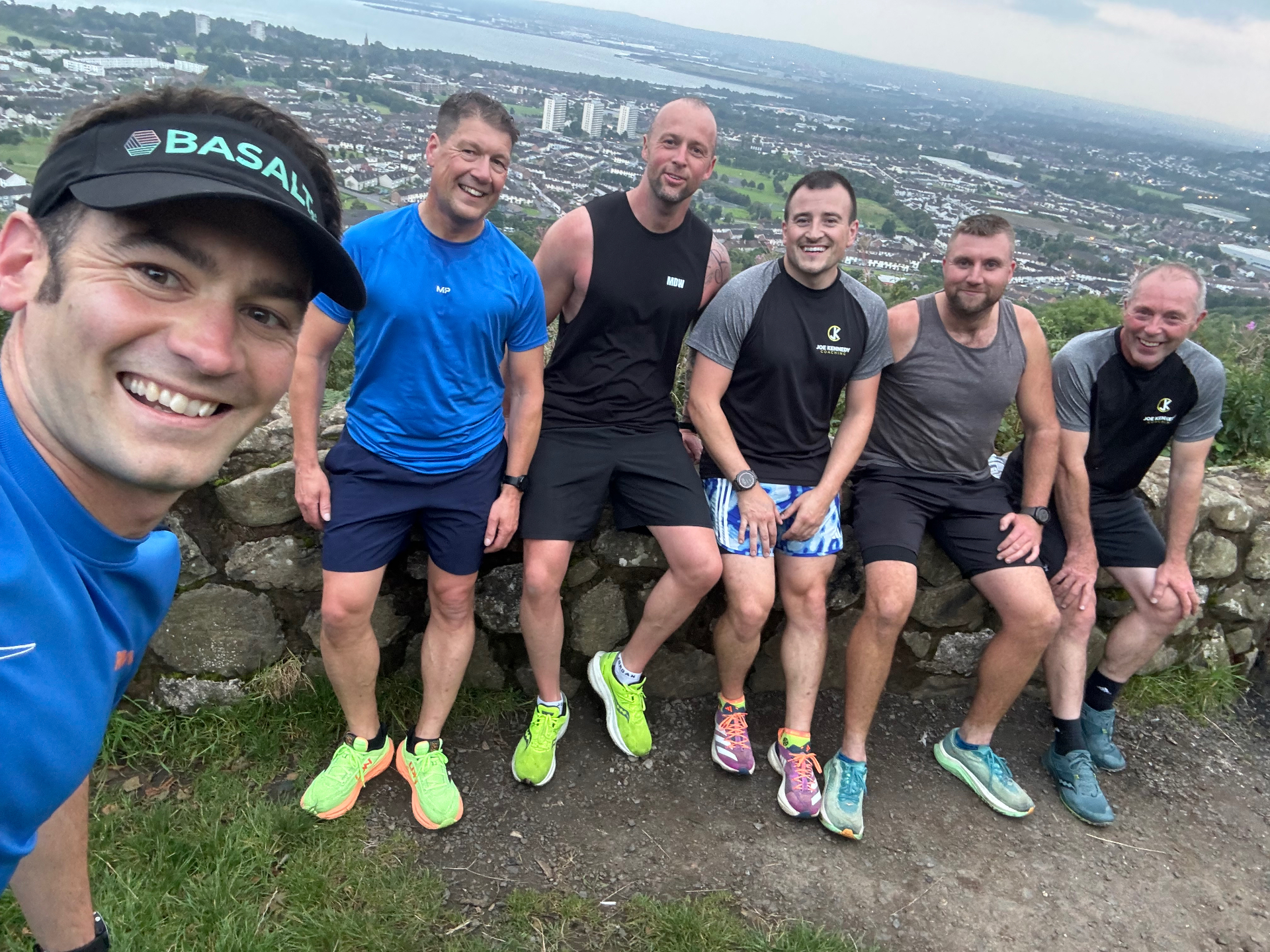 Nick leading a group of runners on Cavehill above Belfast