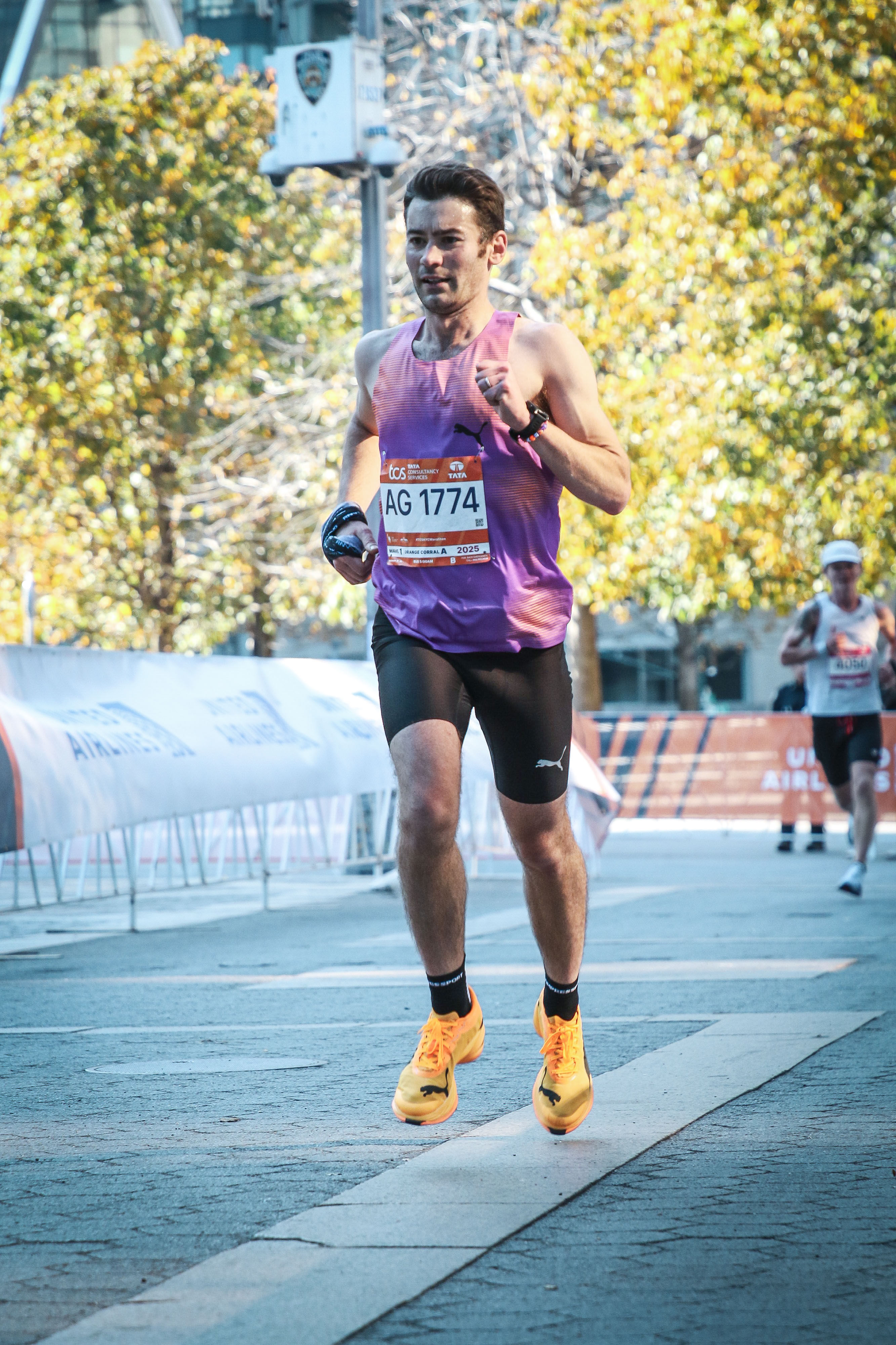 Nick Weston wearing the Puma Fast R3 at New York Marathon