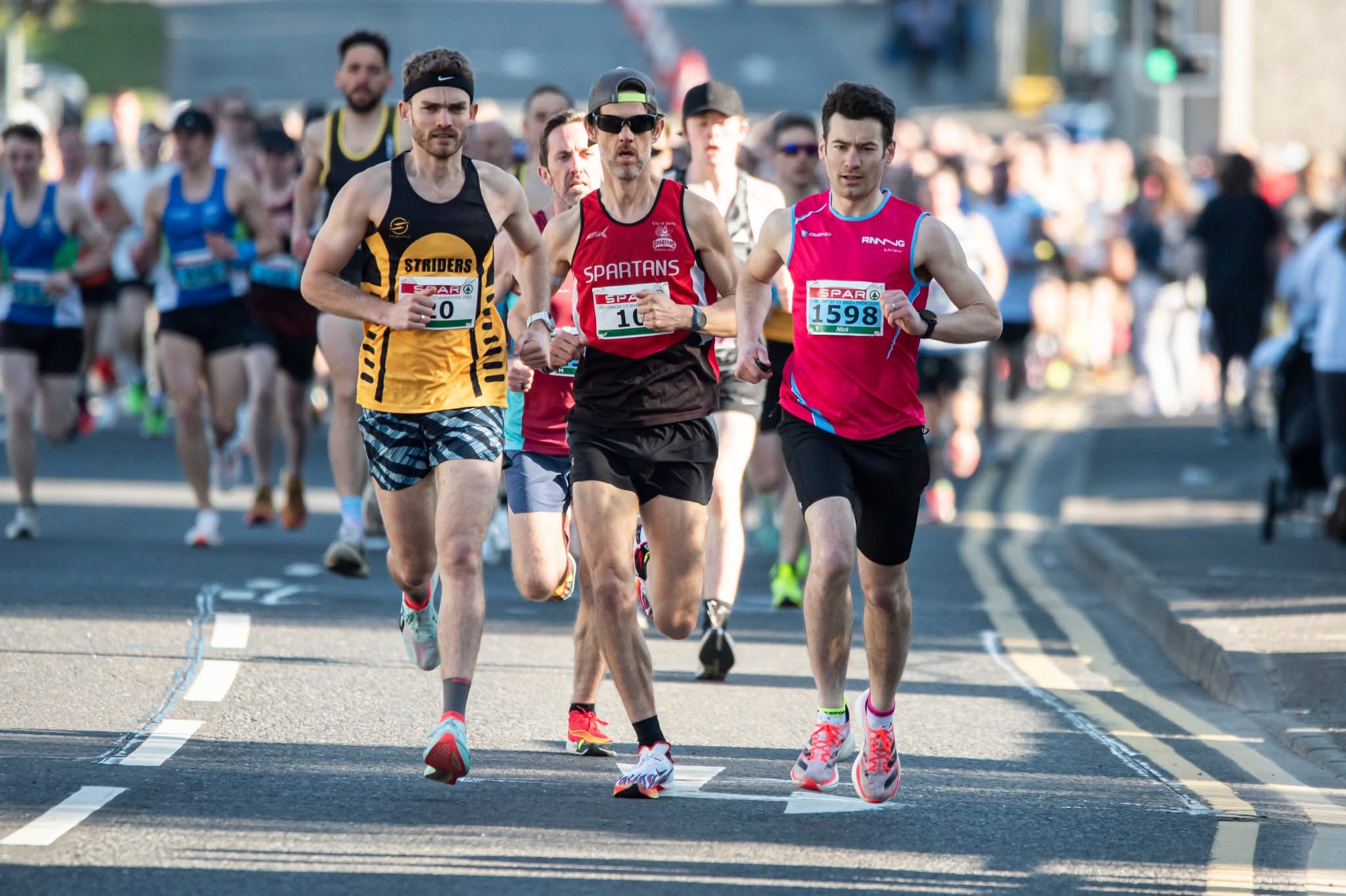 Runners at Omagh Half Marathon where headphones are banned