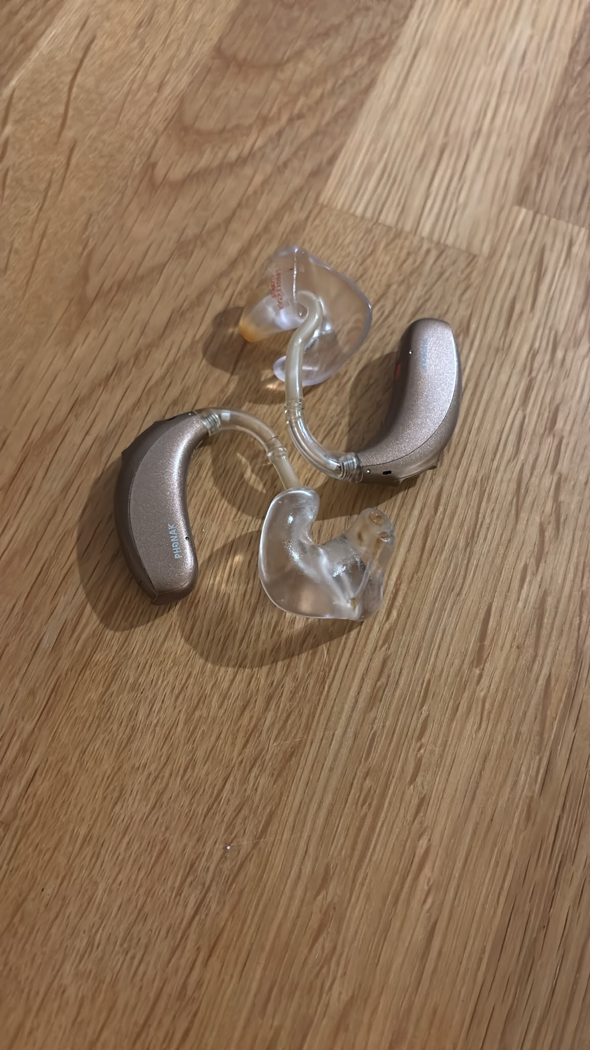 Hearing aids worn by deaf athlete Chris Clarke